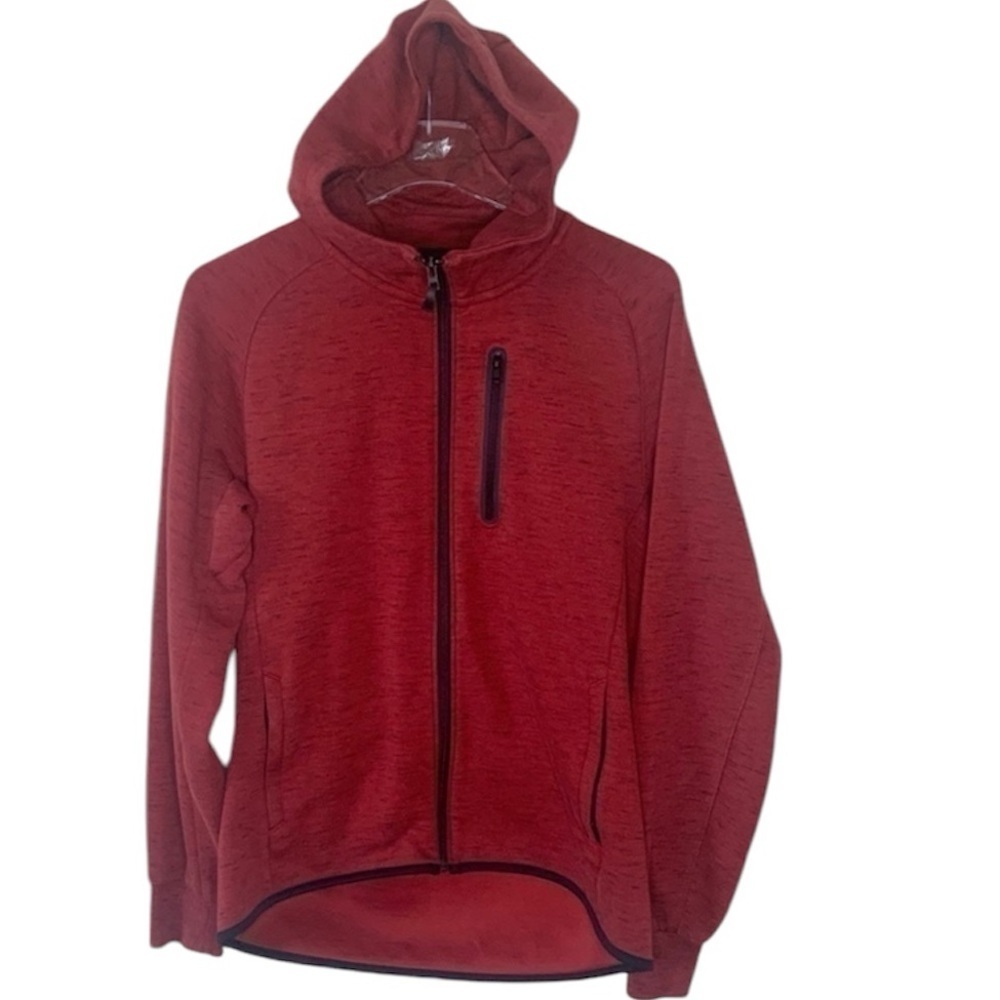 Uniqlo Hooded Sweatshirt Full Zip Pockets Unisex Red Size Small Long Sleeve